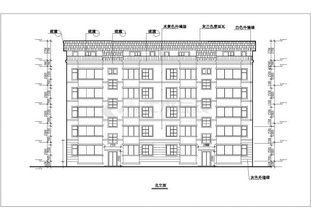 邢台市万豪花园小区5层混合结构民居住宅楼建筑设计CAD图纸（含阁楼）-图一
