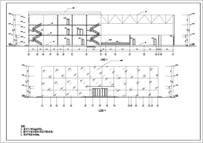 郑州市某商业街3层休闲娱乐中心建筑结构设计CAD图纸_图1