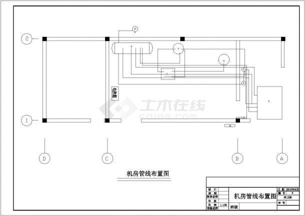 广州某大型冷饮厂200吨低温冷藏库制冷系统设计CAD图纸-图二