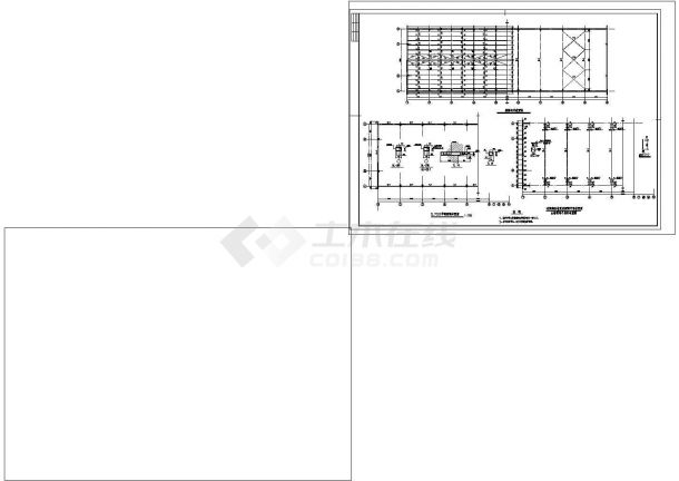 924.25平米混凝土柱轻钢屋面库房结构cad图纸设计-图二