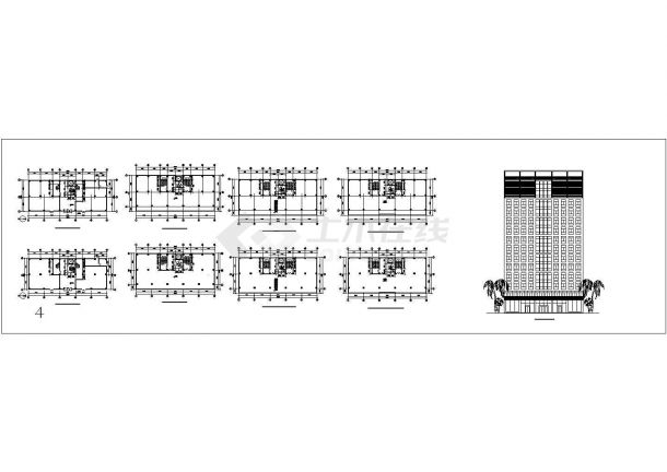 长30米 宽12米 14层写字楼建筑方案(4个方案)设计图-图一