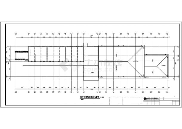 四层砖混结构中学教学楼抗震加固以及平改坡工程设计图(CAD，9张图纸)-图二