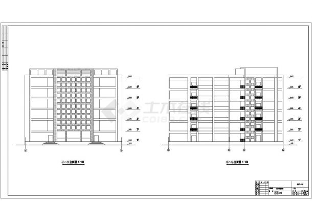 某地6层学校教学楼建筑施工图CAD-图二