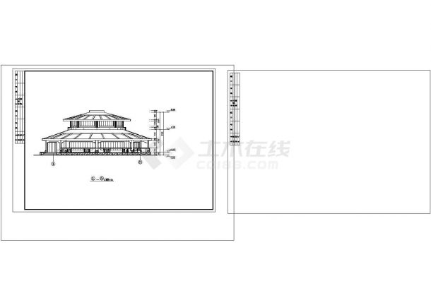 2层圆形经典中餐厅建筑方案CAD图纸设计-图一