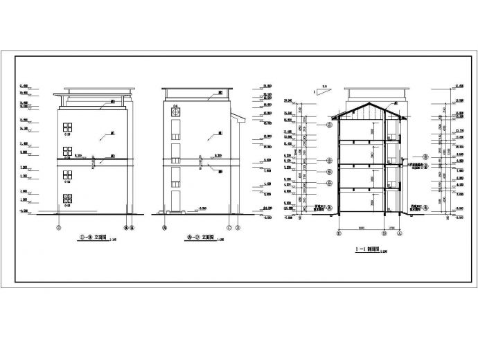 某地4层学校建筑施工图CAD_图1