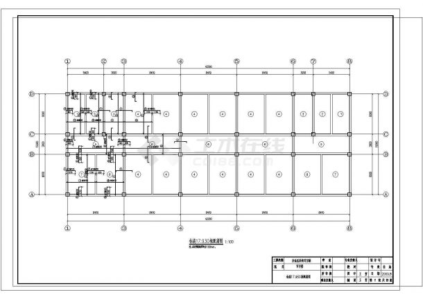 某2800平米五层框架商务写字楼建筑结构毕业设计图纸（含计算书）-图二