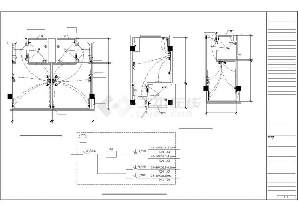 某酒店房间电气设计CAD平面图施工图纸-图一
