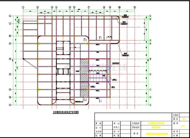 某地大楼混凝土梁预应力加固设计图CAD图纸-图二