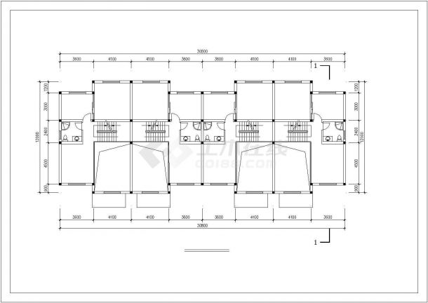 某市小住宅建筑规划CAD细节布置图-图一