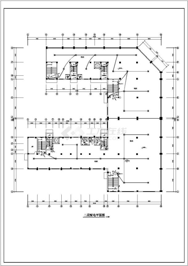某综合楼电气设计CAD平面图大样图施工图纸-图二