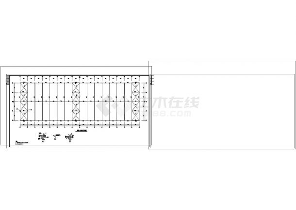 厂房设计_30m跨单层轻钢结构厂房结构图纸cad全图-图一