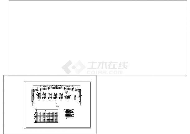 厂房设计_30m跨厂房轻钢结构施工CAD图纸设计-图一