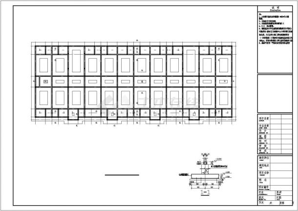 某学校四层砖混结构宿舍楼设计cad全套结构施工图（含设计说明）-图二