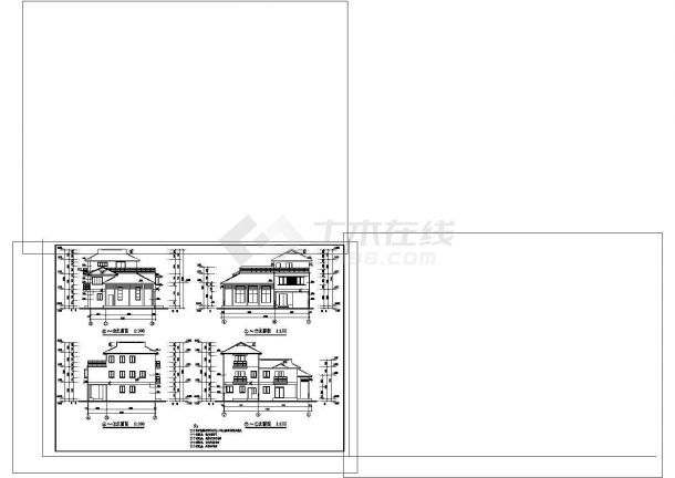 3层别墅建筑施工CAD图纸设 计-图一