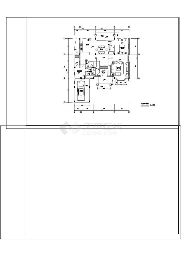 3层华别墅建筑方案CAD图纸设计-图一
