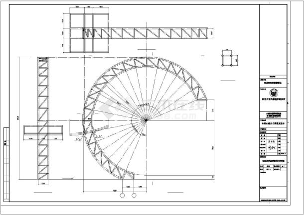 某小学桁架建筑结构设计施工CAD图纸-图一