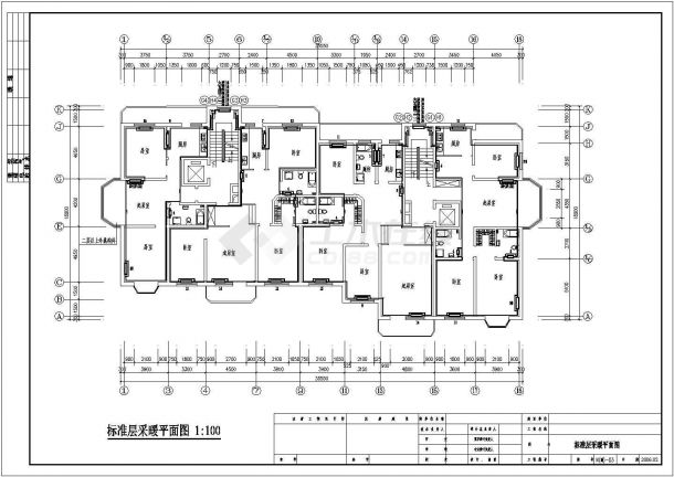 某小高层住宅楼户型采暖设计施工CAD图纸-图二