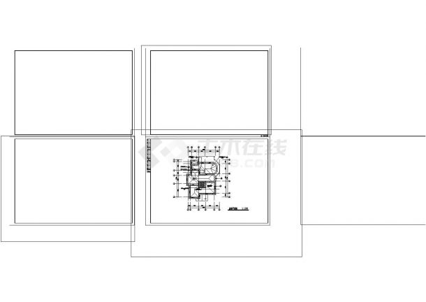 3层仿古别墅建筑施工CAD图纸设计-图二