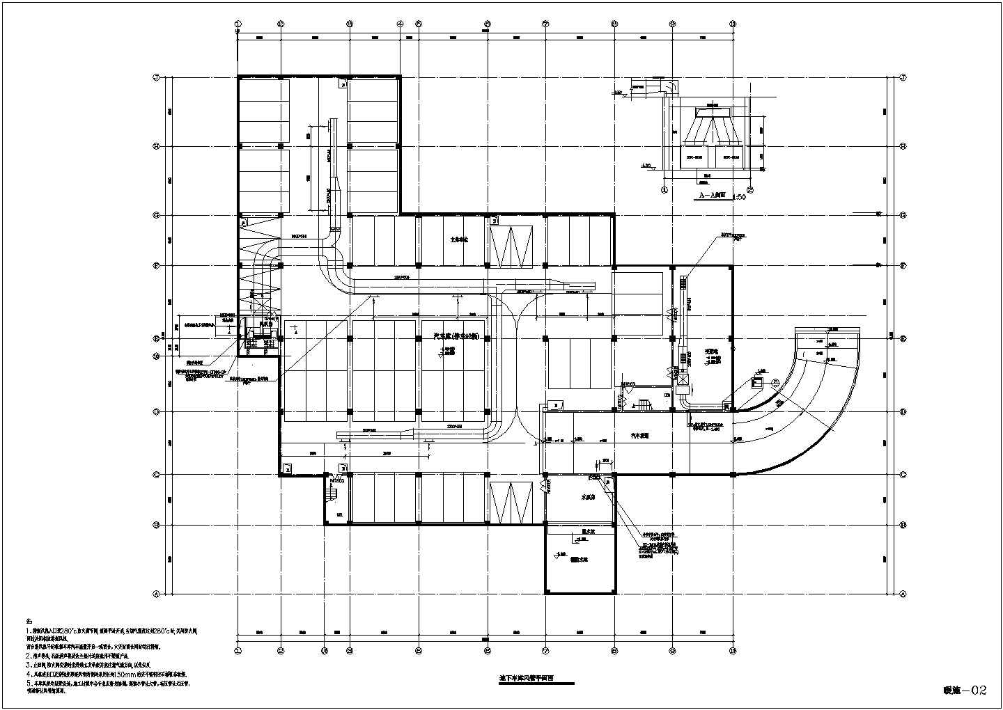 某影院空调设计CAD平面布置参考图