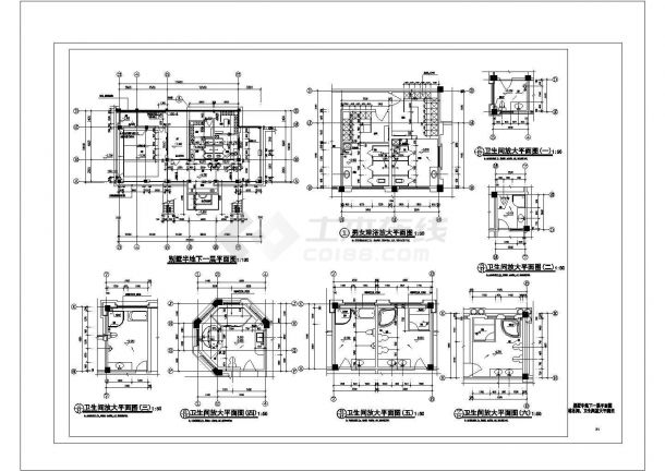 -半+3层1200平米植物园别墅建筑cad施工图设计-图一