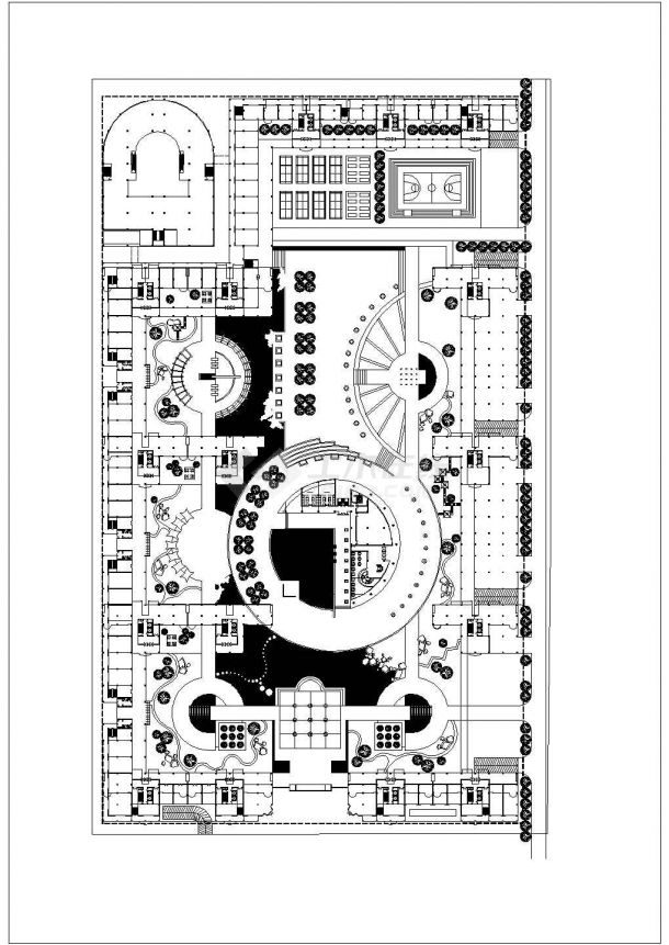 带休闲会所小区全套规划施工图-图一