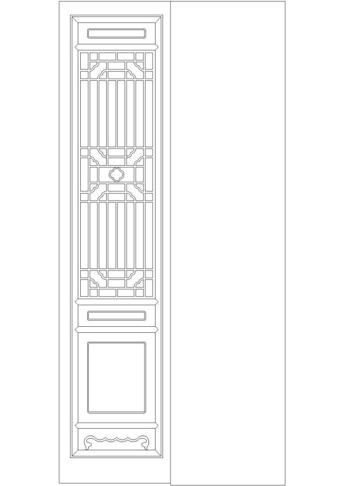 仿古门、屏风CAD设计图块_图1