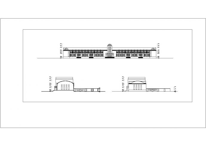 大型单层战士餐厅建筑方案CAD布置图_图1