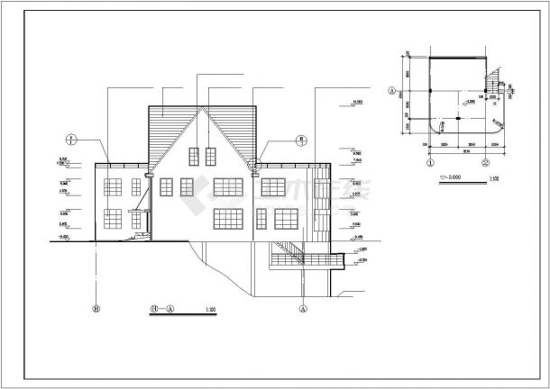 某豪华别墅建筑施工图全套CAD图纸-图一