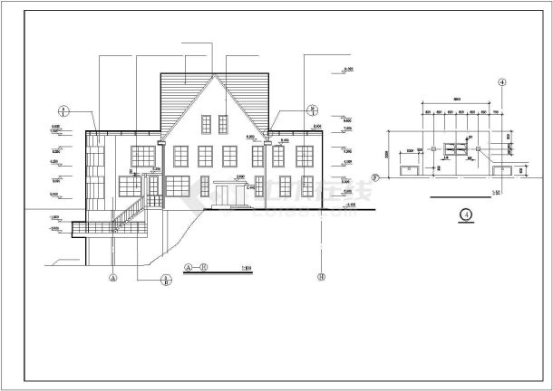 某豪华别墅建筑施工图全套CAD图纸-图二