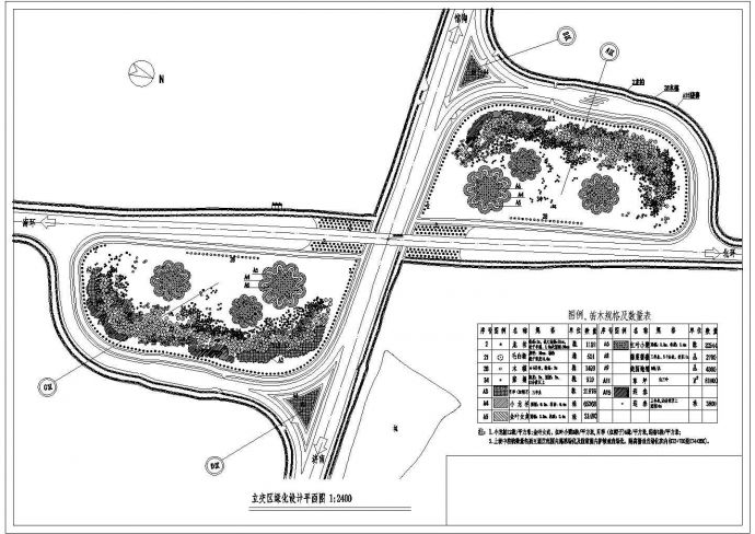 某高速立交桥绿化规划设计cad总平面施工图纸_图1