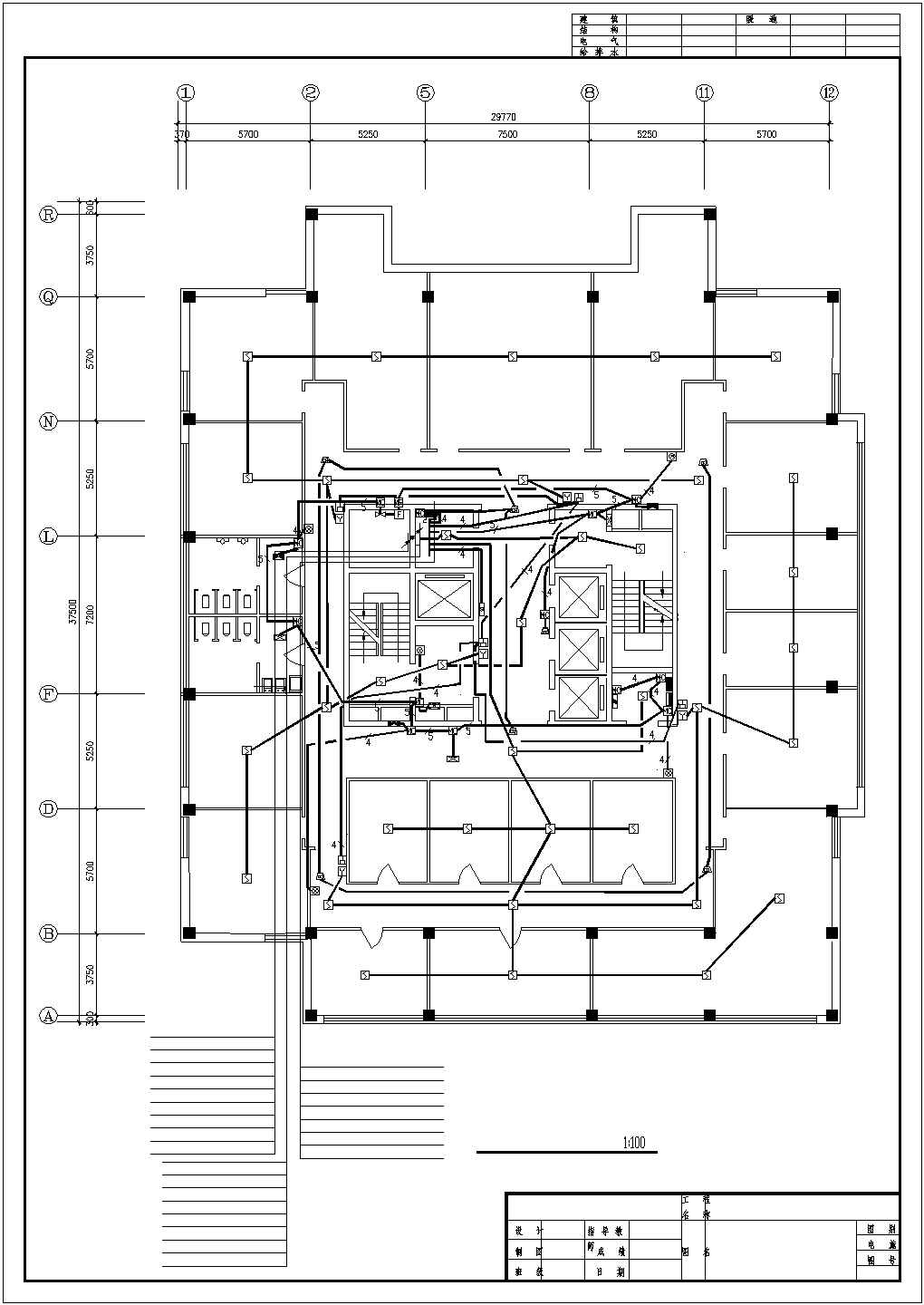 某大厦消防平面图电气设计CAD完整详细图纸