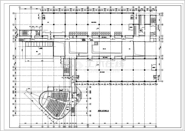 大学图书馆CAD建筑设计施工图-图二