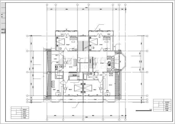 某单元楼楼层户型平面CAD建筑施工图纸【1楼梯1电梯2户 3室2厅 120至141平米之间】-图一