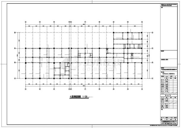 某地上7层框架结构培训中心建筑结构设计施工CAD图纸-图一
