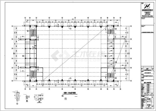 某地上二层框架结构体育馆建筑结构设计施工CAD图纸-图一