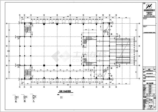 某地上二层框架结构体育馆建筑结构设计施工CAD图纸-图二