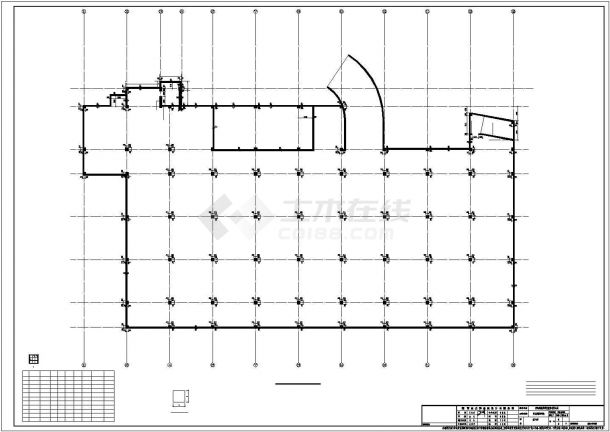 某地下单层框架结构车库建筑结构设计施工CAD图纸-图一