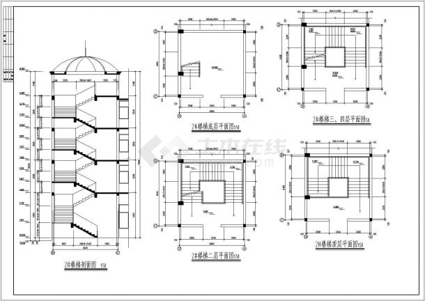 某框架结构宿舍楼设计全套设计CAD图纸内含建筑施工说明-图一