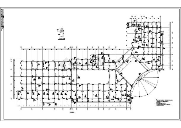 某多层框架结构星级大酒店设计cad全套结构施工图（标注详细）-图一