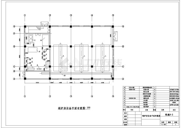 郑州市广新街某综合楼内部锅炉房全套设计CAD图纸-图二