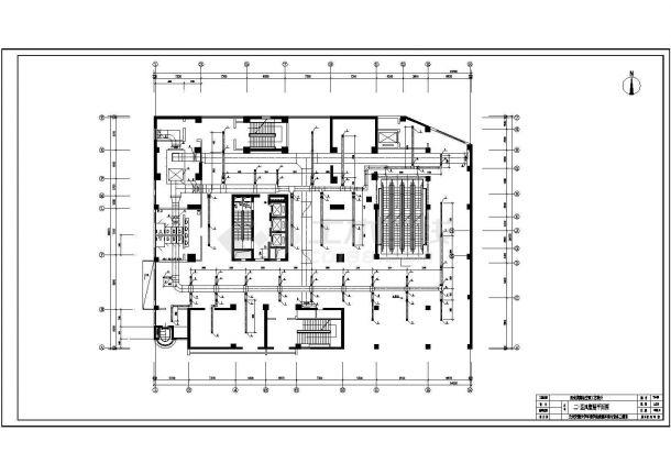 西安莲湖区某大型购物商场内部空调工程设计CAD图纸-图二