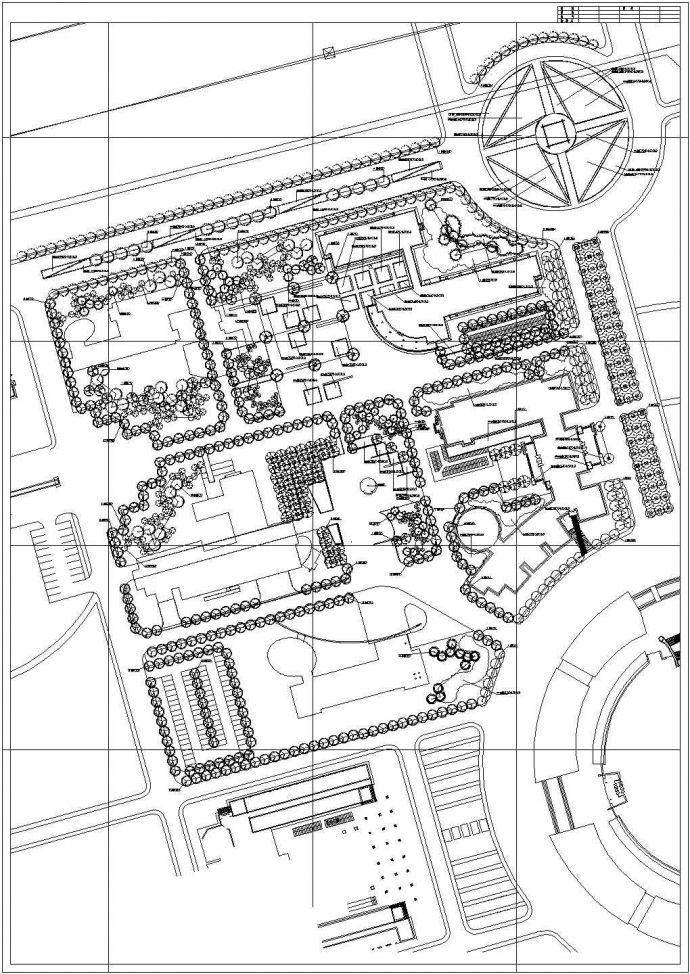 某大学景观种植设计总平面图CAD完整详细平面图纸_图1