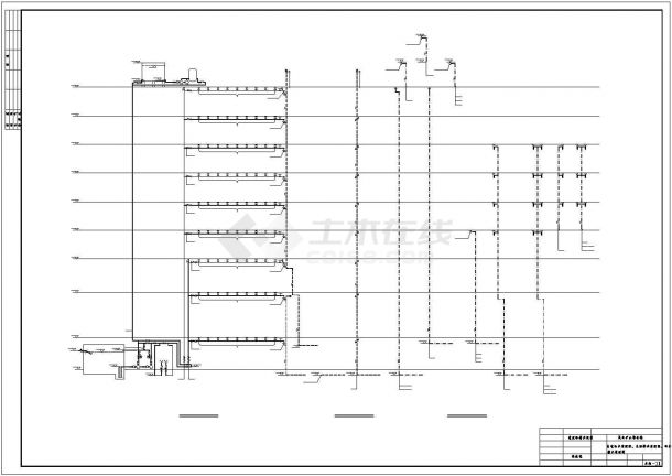 浙江某重点大学7层综合楼给排水系统全套设计CAD图纸-图一