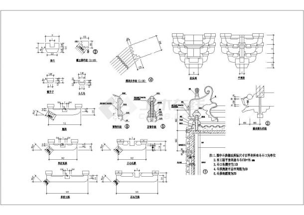 某景区洗心禅寺天王殿建筑设计CAD图纸-图一