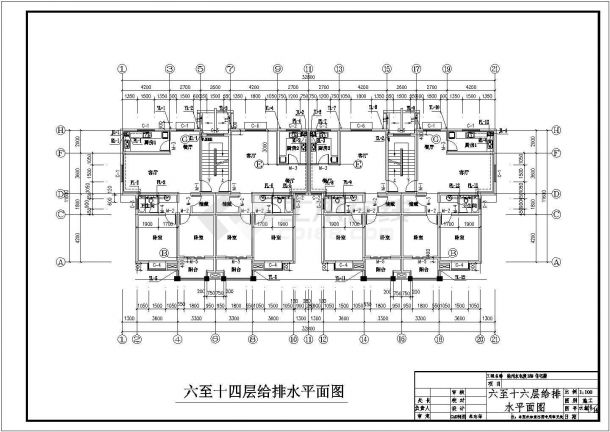 徐州市某社区16层钢混结构住宅楼给排水系统设计CAD图纸-图二