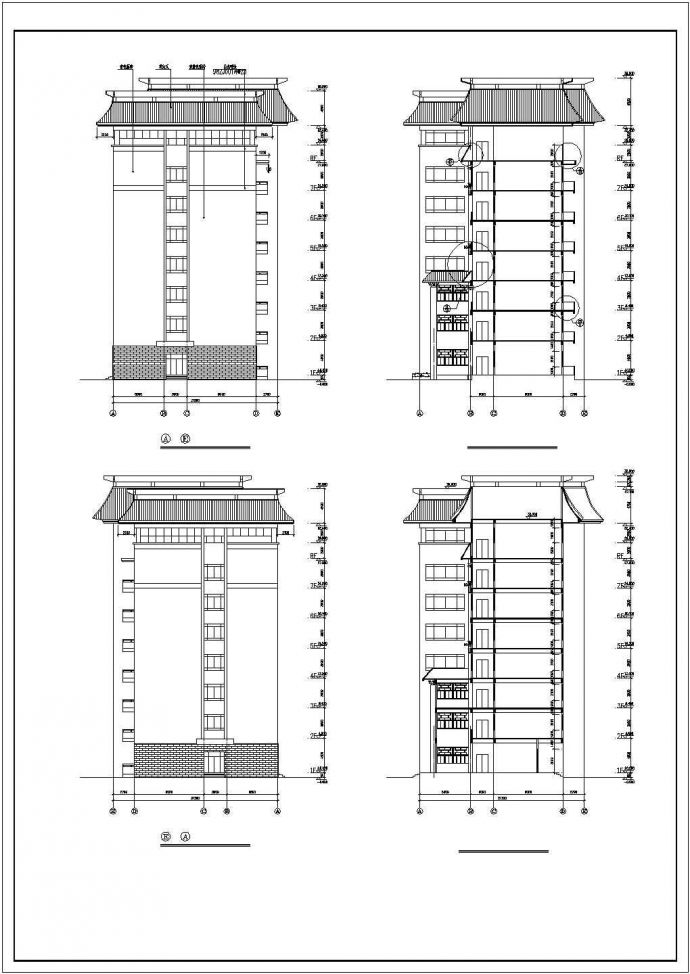 某地7层教学楼建筑施工图CAD_图1