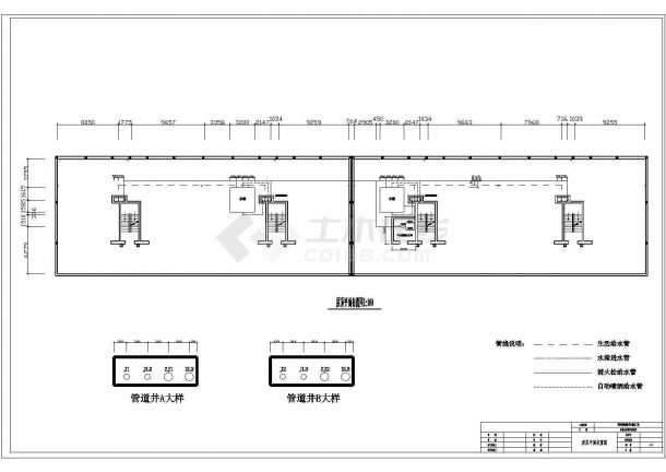 合肥市某街道18层商住楼建筑给排水系统设计CAD图纸-图二