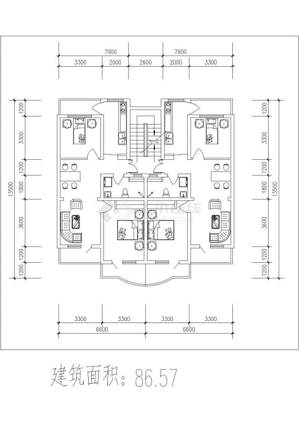 乌鲁木齐市才彩荷花园小区经典热门的平面户型设计CAD图纸（共23张）-图一