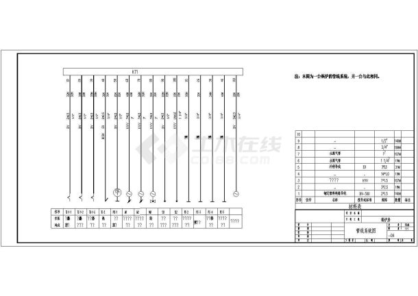 某药厂锅炉房热力系统设计cad全套施工图（含设计说明，含给排水设计，含电气设计）-图一