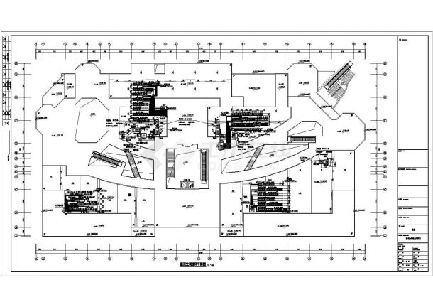 [课程设计]某四层商业楼暖通空调及防排烟系统设计cad全套施工图纸（ 含设计说明）-图一